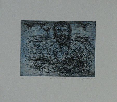 Click the image for a view of: David Koloane. Baptismal I. 2009. Etching. 370X425mm